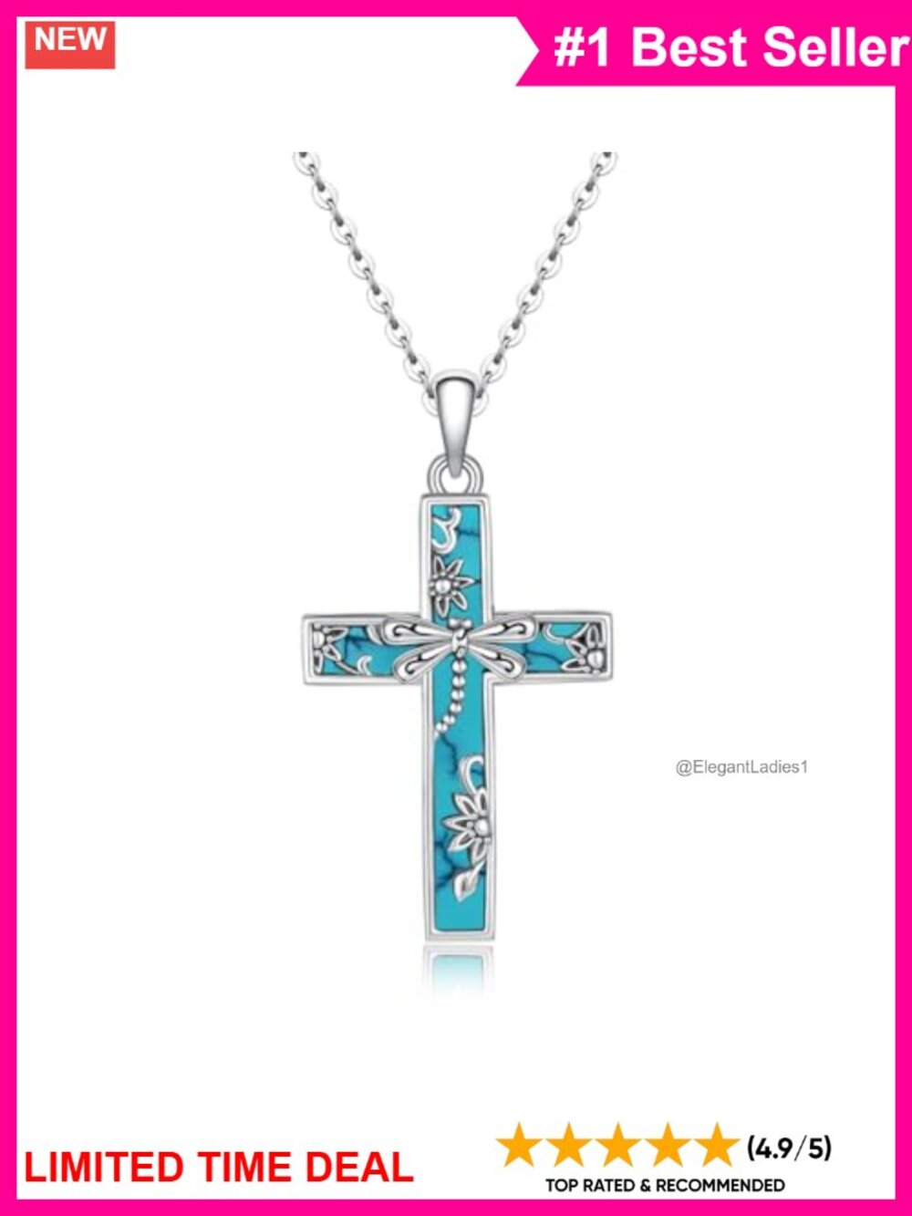 Sterling Silver Dragonfly Pendant Necklace Turquoise Women's Jewelry Gift
